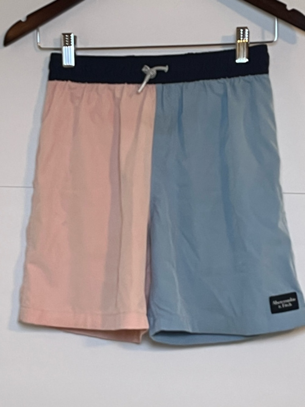 Abercrombie Kids Boys Swim Shorts Two-Tone Blue Pink Drawstring Pockets 11/12